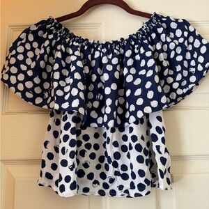 Rebecca Minkoff - silk polka dots crop top, size XS